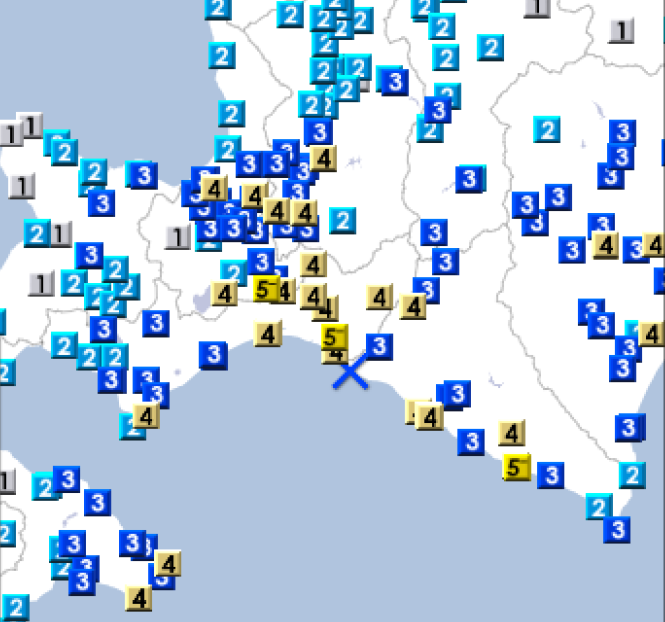 北海道浦河沖を震源とした地震の震度（気象庁HPより引用）