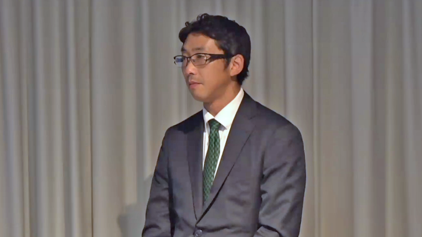 講演する皆戸顕彦業務部長