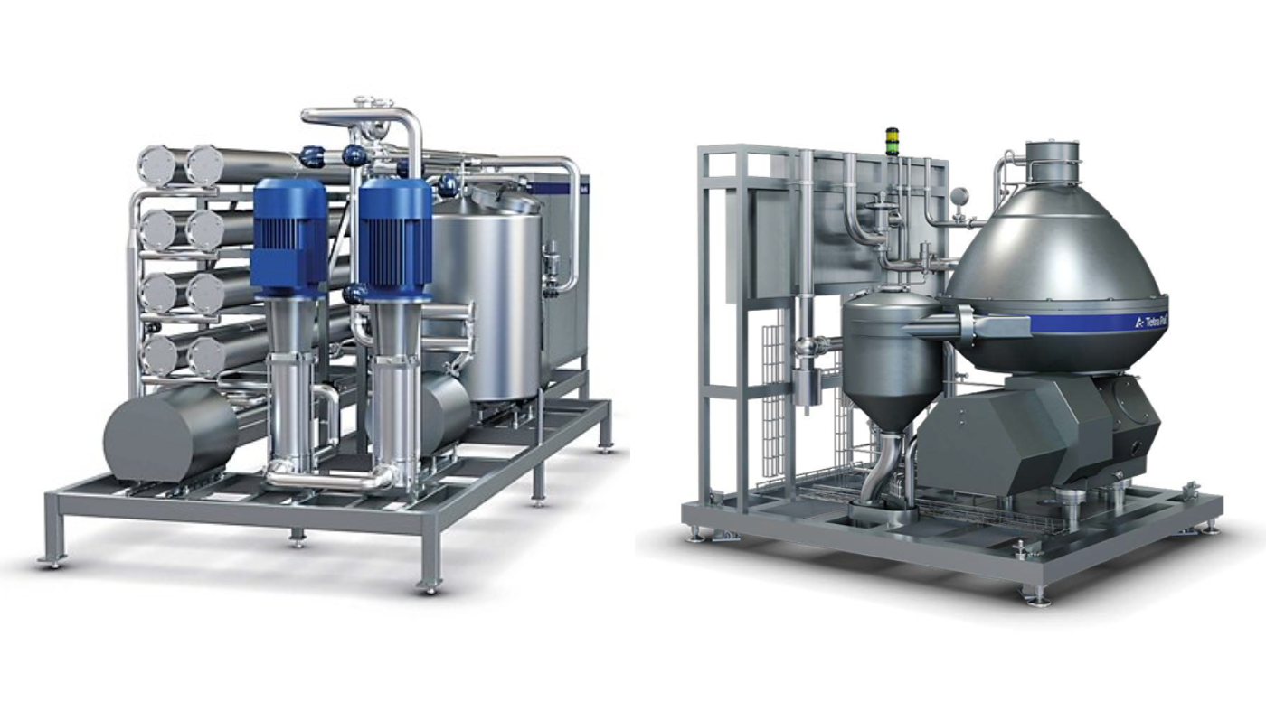 RO（逆浸透）膜のフィルトレーション設備（左）とセパレーター