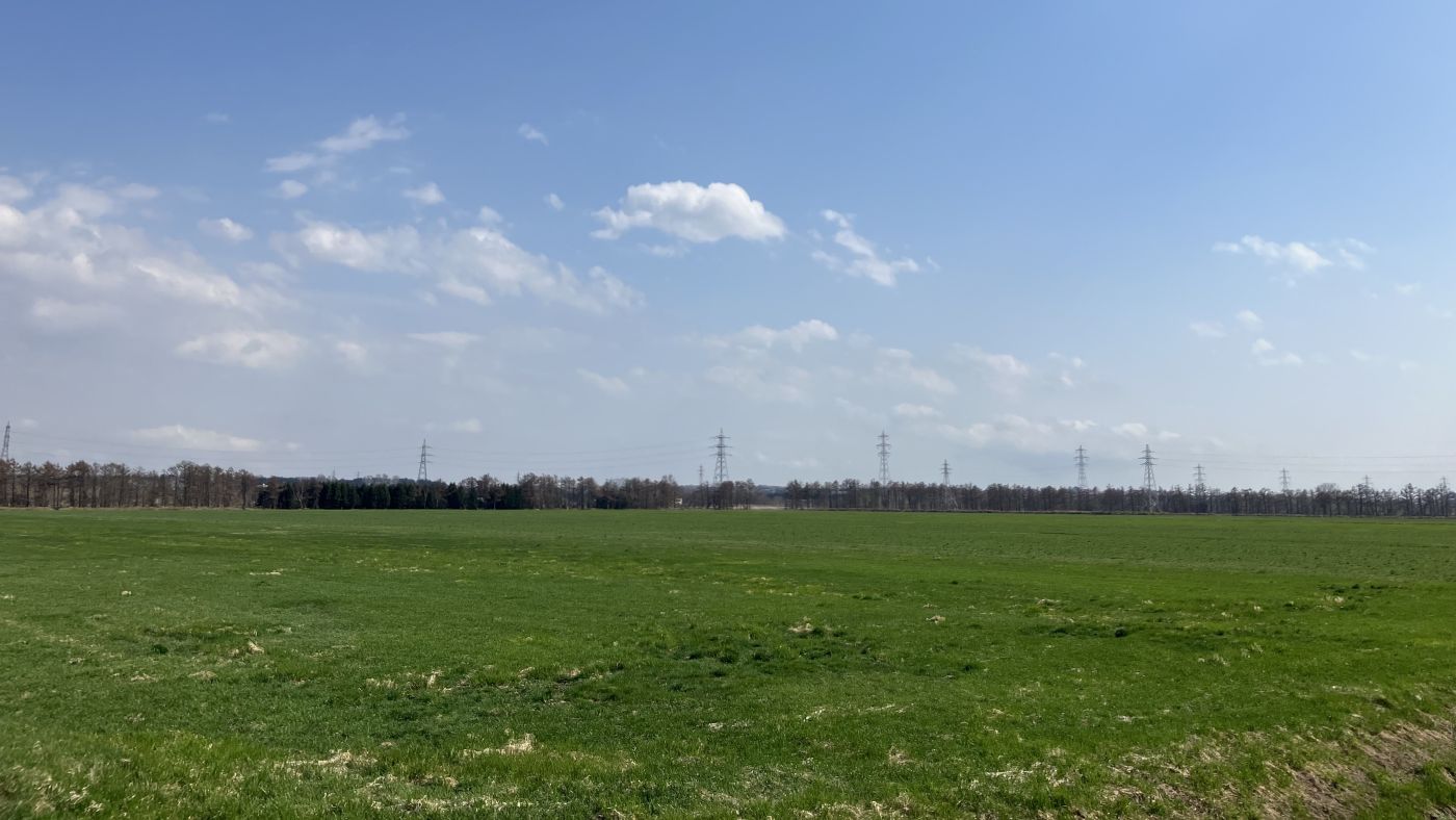 石狩管内の牧草地（4月中旬に撮影）