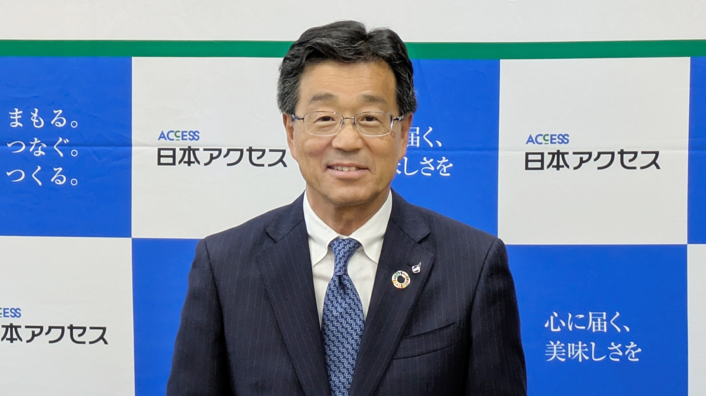 日本アクセスの服部真也社長（5月29日の記者会見で）